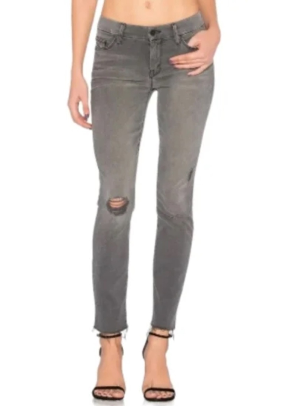 NWOT MOTHER Looker in Faded Black Jeans